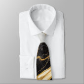 Zwart-wit marmeren patroon met goud stropdas (Gebonden)