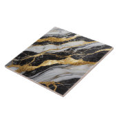 Zwart-wit marmeren patroon met goud tegeltje (Zijkant)