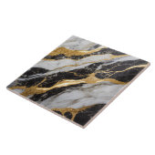 Zwart-wit marmeren patroon met goud tegeltje (Zijkant)