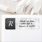 Zwart Wit Marmeren Steen Rock Elegant Classic Etiket (Insitu)