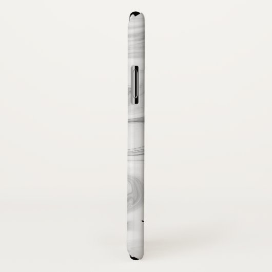 Zwart-wit marmeren stenen monogram Case-Mate iPhone case (Achterkant / rechts)