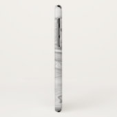 Zwart-wit marmeren stenen monogram Case-Mate iPhone case (Achterkant/links)