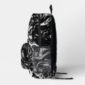 Zwart & Wit Marmeren Stijl Bedrukte Rugzak (Rechts)