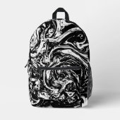 Zwart & Wit Marmeren Stijl Bedrukte Rugzak (Voorkant)