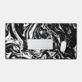 Zwart & Wit Marmeren Stijl Bureaumat (Keyboard & Muis)