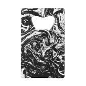 Zwart & Wit Marmeren Stijl Creditkaart Flessenopener (Achterkant)