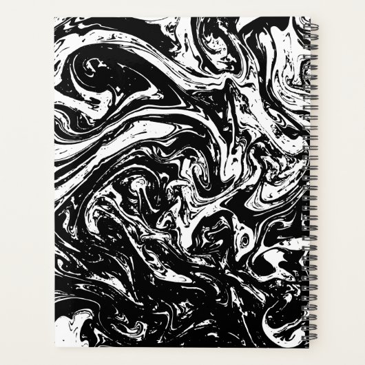 Zwart & Wit Marmeren Stijl Custom Planner (Achterkant)