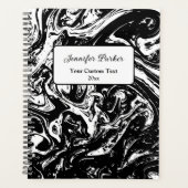 Zwart & Wit Marmeren Stijl Custom Planner (Voorkant)