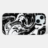 Zwart & Wit Marmeren Stijl iPhone 15 Case-Mate iPhone Case (Achterkant (horizontaal))