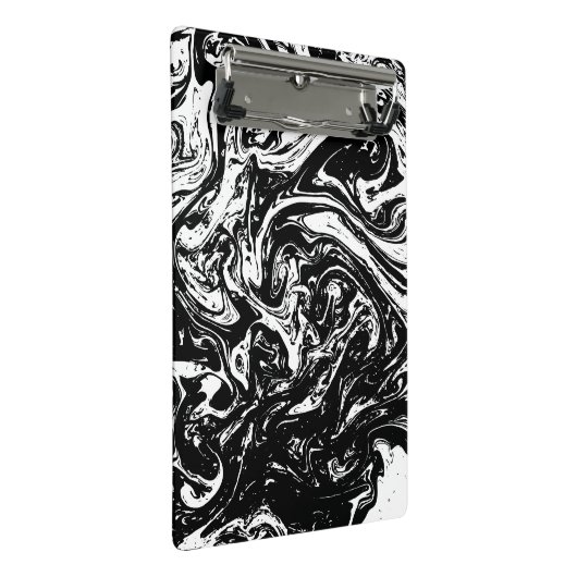 Zwart & Wit Marmeren Stijl Mini Klembord (Schuin)