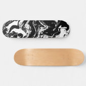 Zwart & Wit Marmeren Stijl Skateboard (Horizontaal)