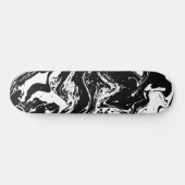 Zwart & Wit Marmeren Stijl Skateboard (Horizontaal)