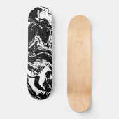 Zwart & Wit Marmeren Stijl Skateboard (Voorkant)