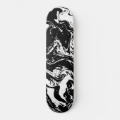 Zwart & Wit Marmeren Stijl Skateboard (Voorkant)