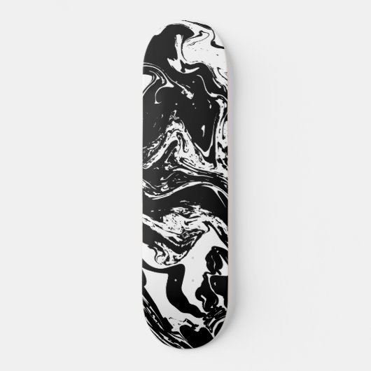 Zwart & Wit Marmeren Stijl Skateboard (Voorkant)
