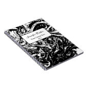 Zwart & Wit Marmeren Stijl Spiraalvormig Aangepast Notitieboek (Rechterzijde)