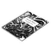 Zwart & Wit Marmeren Stijl Spiraalvormig Aangepast Notitieboek (Linkerzijde)