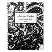 Zwart & Wit Marmeren Stijl Spiraalvormig Aangepast Notitieboek (Voorkant)
