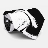 Zwart & wit marmeren stijl stropdas (Opgerold)