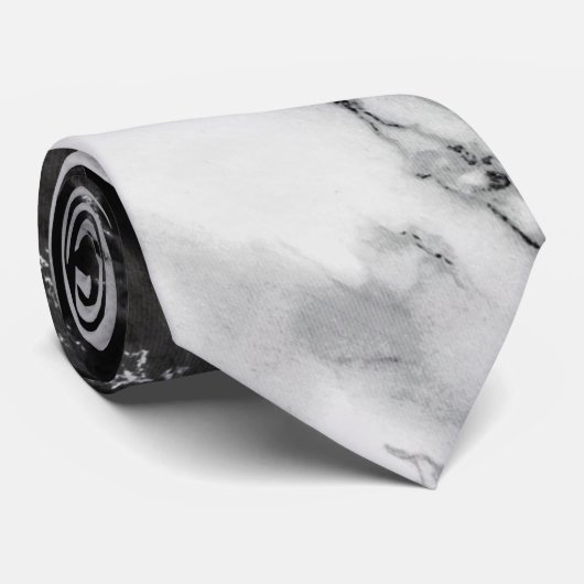 Zwart wit marmeren Stropdas (Opgerold)