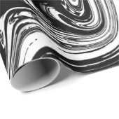 Zwart & Wit Marmeren Swirl Moderne Glam Cadeaupapier (Rol Hoek)