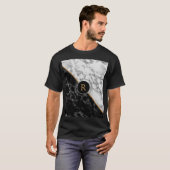 Zwart wit marmeren T-shirt met uw brief (Voorkant volledig)