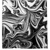 Zwart Wit Marmeren Werveltje Elegant Chic Trendy Douchegordijn (Voorkant)