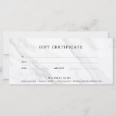 Zwart-wit marmeren zakelijk cadeaubewijs (Achterkant)