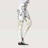 Zwart wit marmergoudspargel Jouw naam Leggings (Rechts)