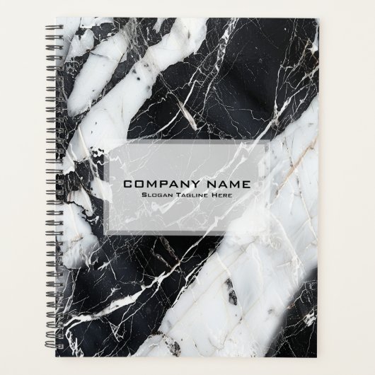 Zwart-wit marmerprint planner (Voorkant)