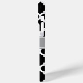 Zwart Wit Marokkaans #5 Donkergrijs Naam Monogram Case-Mate iPhone Case (Achterkant / Links)
