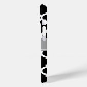 Zwart wit Marokkaans #5 Donkergrijze monogram Case-Mate iPhone Case (Achterkant / Links)