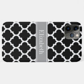 Zwart wit Marokkaans #5 Donkergrijze monogram Case-Mate iPhone Case (Achterkant (horizontaal))