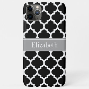 Zwart wit Marokkaans #5 Donkergrijze monogram Case-Mate iPhone Case