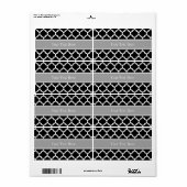 Zwart wit Marokkaans #5 Donkergrijze monogram Etiket (Full Sheet)