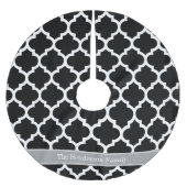 Zwart wit Marokkaans #5 Donkergrijze monogram Kerstboom Rok (Voorkant)