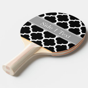 Zwart wit Marokkaans #5 Donkergrijze monogram Tafeltennisbatje