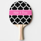 Zwart wit Marokkaans #5 Hot Pink #2 Naam Monogram Tafeltennisbatje (Voorkant)