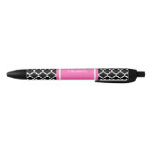 Zwart wit Marokkaans #5 Hot Pink #2 Naam Monogram Zwarte Inkt Pen (Bodem)