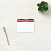 Zwart-wit Marokkaans #5 Monogram met rode naam Post-it® Notes (Kantoor)
