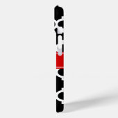 Zwart Wit Marokkaans #5 Rode Naam Monogram Case-Mate iPhone Case (Achterkant / Links)