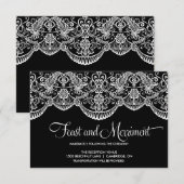 Zwart-wit Marokkaans kant Ontvankaart Informatiekaartje (Voorkant / Achterkant)