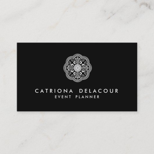 Zwart-wit Marokkaans Logo Visitekaartje (Voorkant)