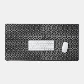 Zwart-wit Marokkaans mozaïekpatroon Bureaumat (Keyboard & Muis)