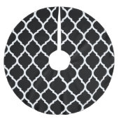 Zwart-wit Marokkaans Quatrefoil Kerstboom Rok (Voorkant)