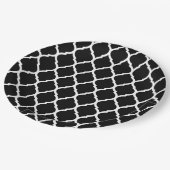 Zwart-wit Marokkaans Quatrefoil Papieren Bordje (Gekanteld)