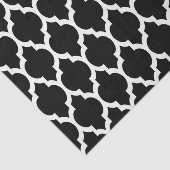 Zwart Wit Marokkaans Quatrefoil Patroon #4 Tissuepapier (Detail)