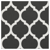 Zwart wit Marokkaans rooster Quatrefoil Pattern Stof (Close Up)