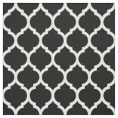 Zwart wit Marokkaans rooster Quatrefoil Pattern Stof (Swatch)