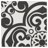 Zwart-wit Marokkaanse Tegel Patroon Stof (Close Up)
